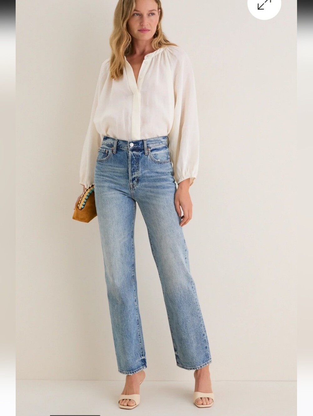 pistola High-Rise Straight Leg Jeans in Light Blue Wash